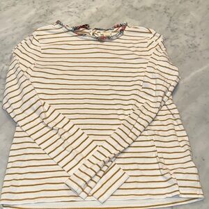 Crewcuts White and Gold Striped Kids Shirt
